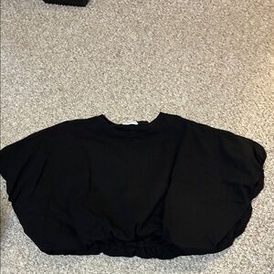 Black Women's Crop bubble Top